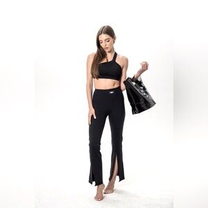 Black Leggings with Wide Legs are available in various sizes